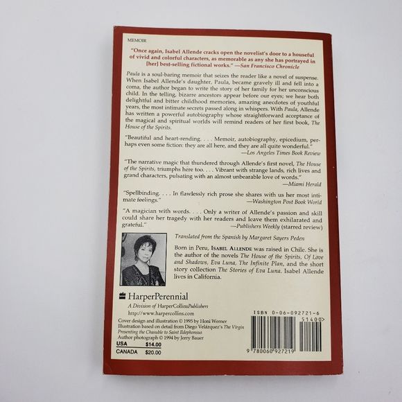 3/$12 Paula Isabel Allende Memoir Paperback Book - Picture 3 of 5